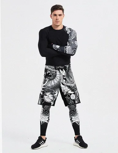 Miniatura 6 de LAFROI QJK01 - Pantalones cortos de boxeo para hombre con cordón y bolsillo