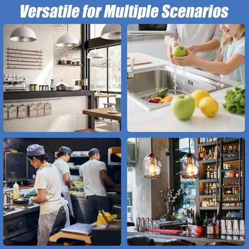 Miniatura 8 de Enjuagadora de vidrio para fregadero de cocina, lavadora de vasos de alta presión para fregadero, accesorio automático de acero inoxidable