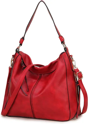 VONXURY - Bolso de mano de piel sintética para mujer, bolso de hombro grande con bolsillos laterales para trabajo y viajes