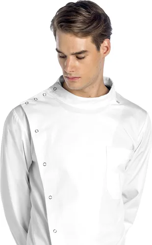 Miniatura 2 de Professional Lab Coat Howie Style Classic Fit Mandarin Collar Cuffed Sleeves Unisex White 43 Inch Length