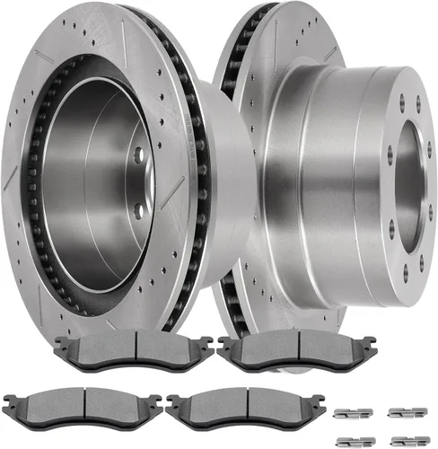 Miniatura 15 de SCITOO Brake Kits For Jeep For Cherokee 1999-2001,For TJ 1999-2006,For Jeep For Wrangler 2000-2006 Front Drilled & Slotted Disc Brakes Rotors and