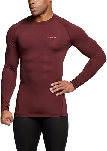 Miniatura 4 de TSLA - Paquete de 1 o 3 camisas de compresión de manga larga FPU 50+ para hombre, camisa de entrenamiento atlético, protector de erupción