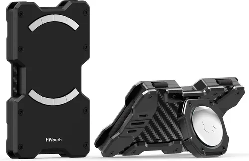 HiYouth Cartera delgada para hombre Cartera con bloqueo RFID Billeteras minimalistas para hombre con soporte Airtag Soporte magnético para