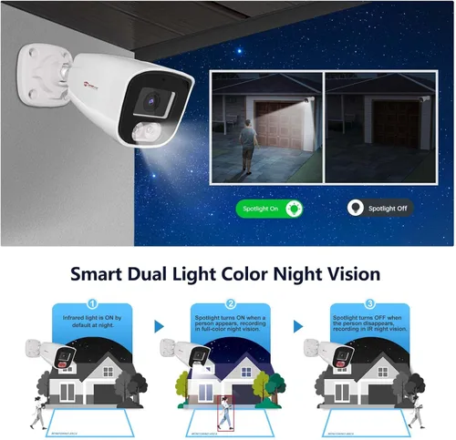 Miniatura 2 de Anpviz Cámara IP Bullet PoE de 4MP, cámara IP de seguridad para exteriores e interiores, detección de movimiento humano AI