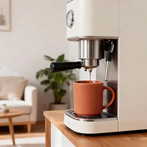 Miniatura 3 de MONITO Juego de 4 tazas de café de 16 onzas, tazas de café rústicas de cerámica con asa grande, tazas de café de gres vintage a rayas para leche