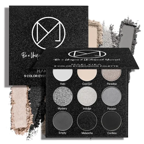 Miniatura 18 de MAKI YIKA Paleta de sombra de ojos blanca mate para mujer, sombra de ojos en polvo blanco pigmentado para ojos marrones, paleta de maquillaje