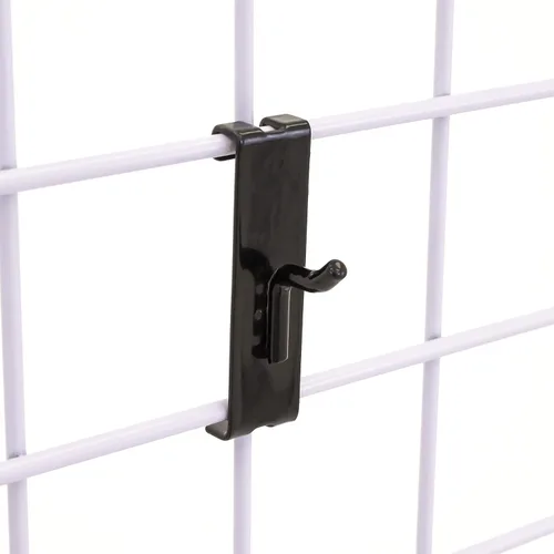 Miniatura 3 de VICTORY DISPLAY & STORE FIXTURE MFG Gancho para panel de rejilla de acero de grado comercial de 1 pulgada de largo, resistente - Muestra el Negro