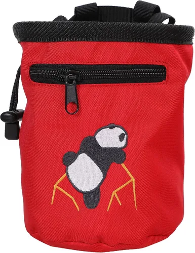 Miniatura 11 de AMC Bolsa de tiza bordada de panda escalada en roca con bolsillo con cremallera