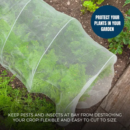 Miniatura 2 de MEKKAPRO Gran barrera de plagas para jardín, 10 x 10 pies, mosquitera para jardín, malla fina para protección del jardín contra pájaros y plagas