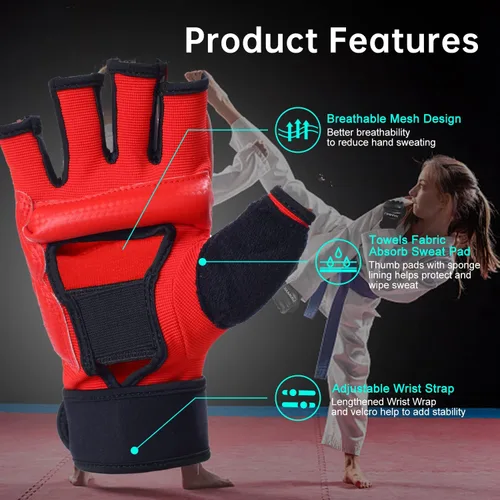 Miniatura 2 de Kickboxing Sparring Gloves TKD Gloves for Men Women Half Finger Boxing Gloves Fighting Gloves Boxing Gloves for Punching Bag Training Gloves for Men