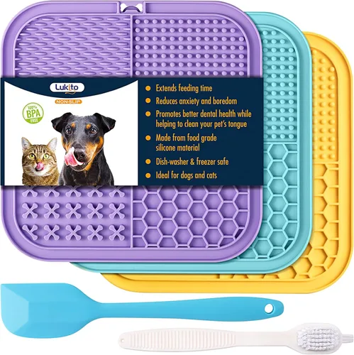 Alfombrilla para Lamer para Perros y Gatos, Alfombrilla de Lamer con Ventosas para Alivio de la Ansiedad en Perros, Almohadilla de Mantequilla de