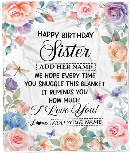 Miniatura 18 de Manta personalizada con texto en inglés «To My Sister from Sister Wood» No Matter Where Life Takes Us Soul Sister cumpleaños, Navidad, graduación