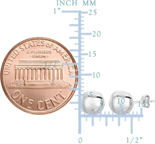 Miniatura 2 de Pendientes de bola de plata de ley