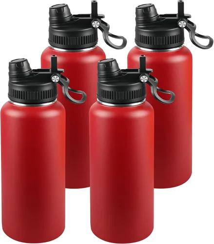 Miniatura 42 de Botella de agua aislada de 22 onzas, tapa 2 en 1 a prueba de fugas (sorbo/pajilla) + asa, botella de acero inoxidable para deportes, viajes, trabajo