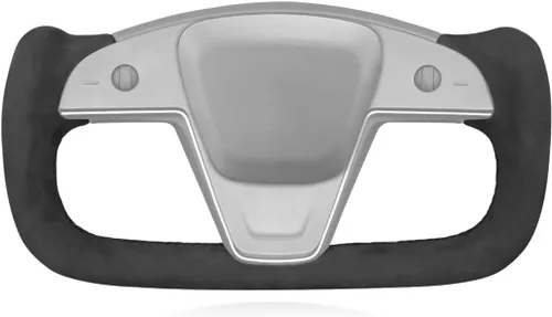 Miniatura 27 de MEWANT Funda para volante de automóvil de piel sintética cosida a mano para Tesla Yoke Model S Plaid 2021-2023/Model X 2021-2023, accesorios