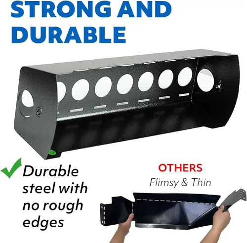 Miniatura 3 de Bandeja de organización de cables debajo del escritorio de 15 pulgadas – Cesta de cables debajo del escritorio con soportes de clip para cables