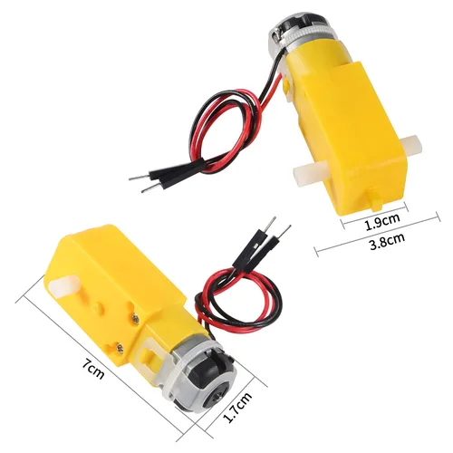 Miniatura 4 de Motor TT de engranaje eléctrico de CC de 6 piezas, motor de engranaje precableado DC 3V-6V, chasis de automóvil inteligente de doble eje