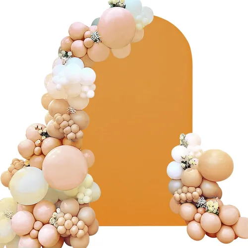 Miniatura 18 de Cubierta de Arco de Boda Ajustada de Spandex 7.2 Pies, Cubierta de Fondo de Arco Rosa, Cubiertas de Soporte de Fondo Chiara de Parte Superior