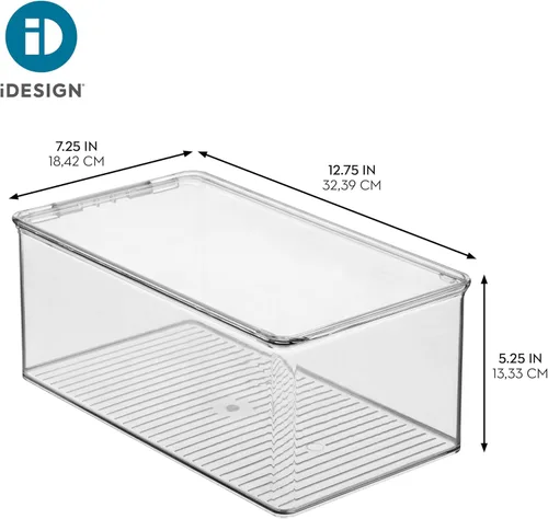 Miniatura 4 de iDesign Caja de zapatos apilable – Caja de zapatos de plástico con tapa con bisagras – Transparente – Fabricado en Estados Unidos