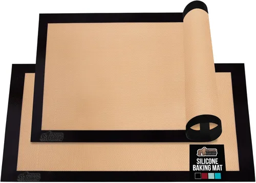 Miniatura 10 de GORILLA GRIP Tapete para hornear de silicona antiadherente reutilizable de grado alimenticio, 16.5 x 11.87 pulgadas, media hoja, 2 unidades, forros