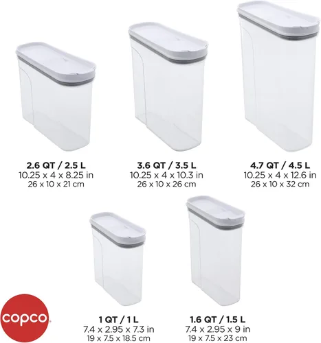 Miniatura 3 de Copco Contenedor de almacenamiento de cereales, 4.75 cuartos de galón, transparente