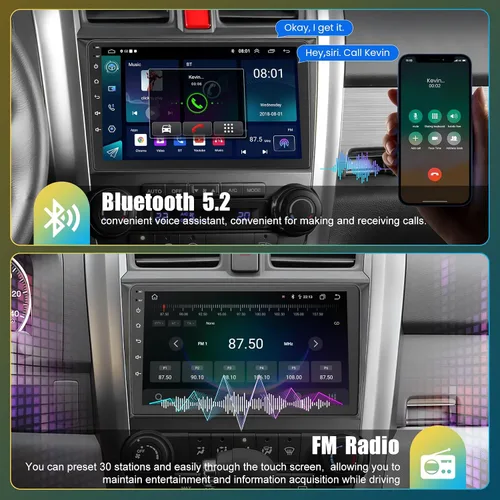 Miniatura 5 de Radio de coche 4G+64G Android 12 para Honda CRV 2007-2011, unidad principal estéreo de 9 pulgadas con WiFi/5G, CarPlay inalámbrico+Android Auto