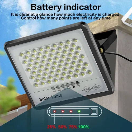 Miniatura 5 de Luz solar para exteriores de 128 LED, IP67 impermeable gran angular luz de pared de inundación, 3 modos (sensor de luz+control remoto+temporizador)