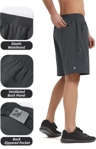 Miniatura 4 de Pantalones cortos deportivos para hombre, pantalones cortos de entrenamiento para correr, tenis, gimnasio, 5, 7, 9 pulgadas, cómodos, ligeros, 3
