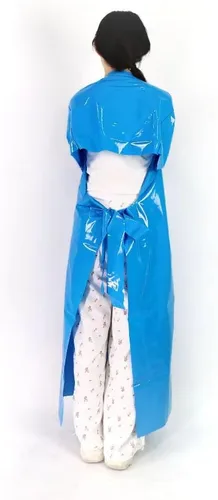 Miniatura 4 de ELEBOX Waterproof Apron with Long Sleeves, Safety Apron Work Uniform for Men & Women, Chemical Resistance Anti-Tear Apron Azul