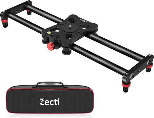 Zecti Estabilizador de cámara deslizante de 16 "/40 cm Carril de fibra de carbono ajustable para cámara DSLR Video Movie Fotografía Videocámara