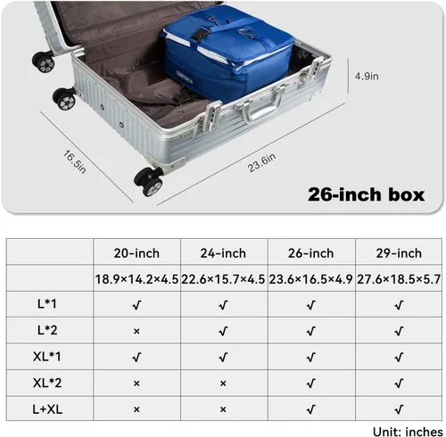 Miniatura 12 de TABITORA - Estantería portátil y plegable de gran capacidad con ganchos para colgar, ideal como almacenamiento para viajes