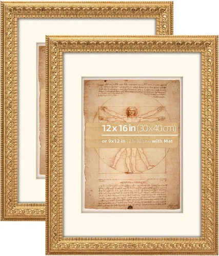 Miniatura 35 de Marco de fotos clásico de bronce vintage de 8 x 10 pulgadas con detalles de scroll plateado, con paspartú para fotos de 5 x 7 pulgadas, hecho