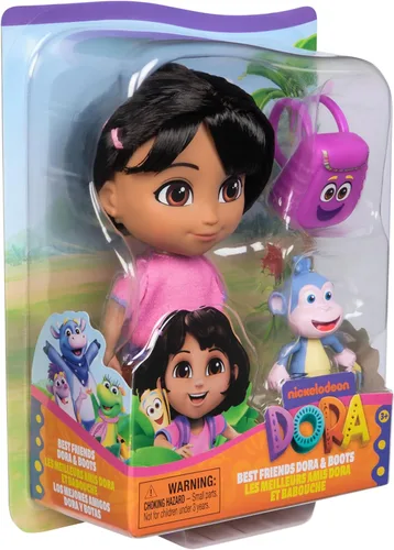 Miniatura 9 de Dora, Best Friends DORA & Boots Set, muñeca de 6 pulgadas con ropa, mochila y botas figura de juguete, juguetes para niños para niñas y niños a