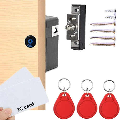 Miniatura 8 de NFC compatible con RFID DIY armario oculto armario y cajón cerradura - Cerradura de sensor electrónico sin perforaciones Amarillo