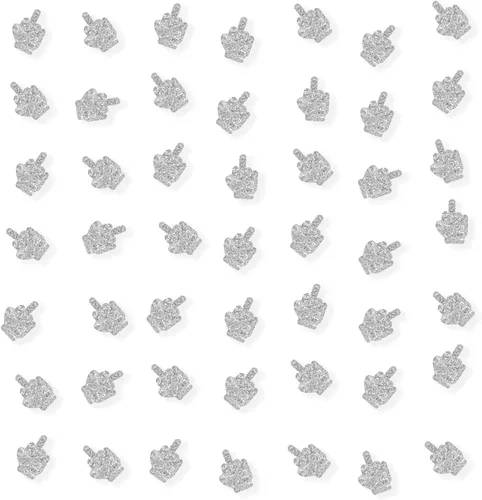 Juego de 100 confeti de dedo medio, dispersión de papel con purpurina plateada, confeti divertido para fiesta, decoración de pastel de mano,