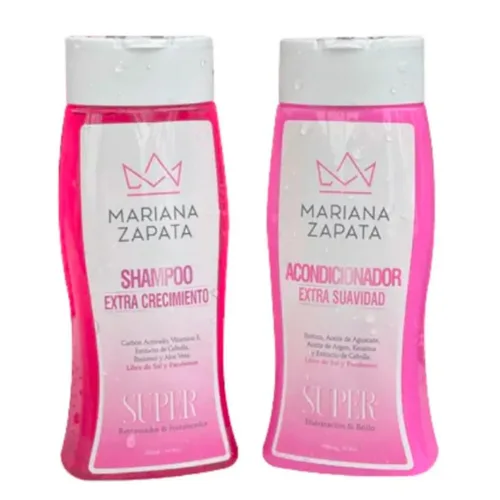 MARIANA ZAPATA Champú y acondicionador Extra Cabello | Set de cuidado del cabello/kit Champu y Acondicionador/Rinse 2x (16.9oz-16.9 fl oz)