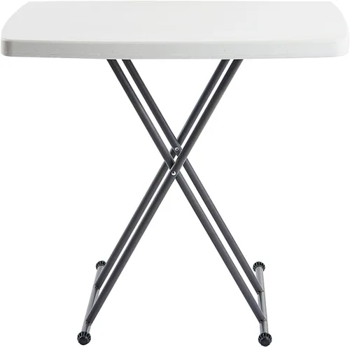 Miniatura 2 de Global Industrial Mesa plegable de plástico de altura ajustable, 30 "x 20", blanco