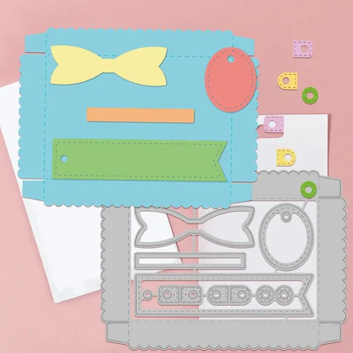 Miniatura 3 de GLOBLELAND Troqueles de corte de caja de dulces 3D para hacer tarjetas, caja de regalo con troqueles de corte de ventana para bricolaje, álbumes