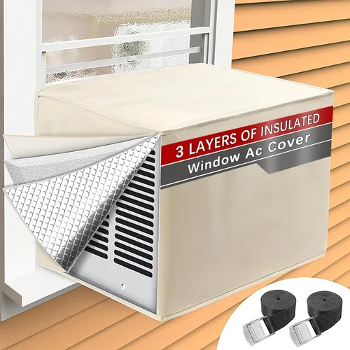 Miniatura 7 de Cubiertas de aire acondicionado para exterior para aislamiento de invierno, 17"W x 12"D x 13"H, impermeables y a prueba de viento, cubiertas de AC