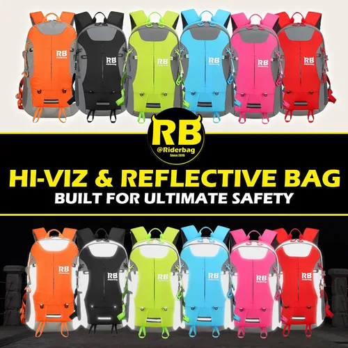 Miniatura 10 de Mochila reflectante para motocicleta – Bolsa EDC de alta visibilidad para motociclistas, desplazamiento nocturno, viaje, equipaje con compartimento