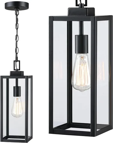 Miniatura 11 de 13 Inch Outdoor Pendant Light Dusk to Dawn Hanging Porch Light for Entrance Front Door Photocell Pendant Lights for Porch Dusk to Dawn Hanging
