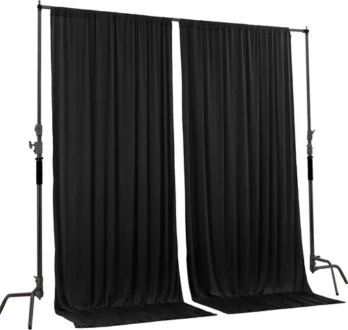 Miniatura 2 de AK TRADING CO. Cortinas de telón de fondo de poliéster IFR de 10 pies x 8 pies con bolsillos para varillas - Cortinas para decoración de ventana