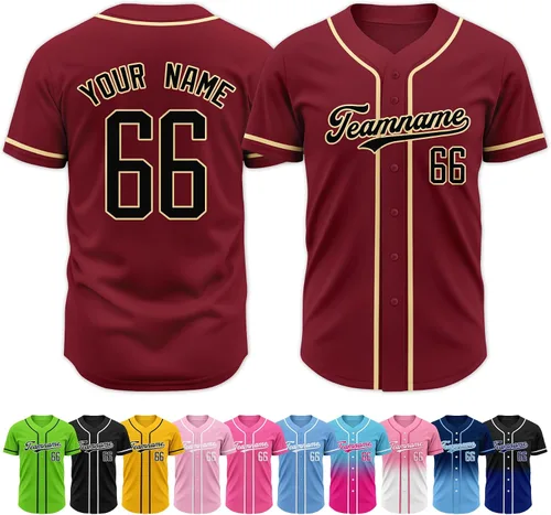 Miniatura 12 de Custom Baseball Jersey Stitched Personalized Name Number Baseball Shirts Sports Uniform for Men Women Boy