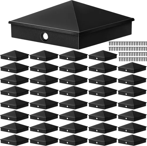 Miniatura 10 de Cubiertas de poste de aluminio Dunzy Tapas de poste de valla de pirámide para manga nominal con tornillos para buzón de correo al aire libre