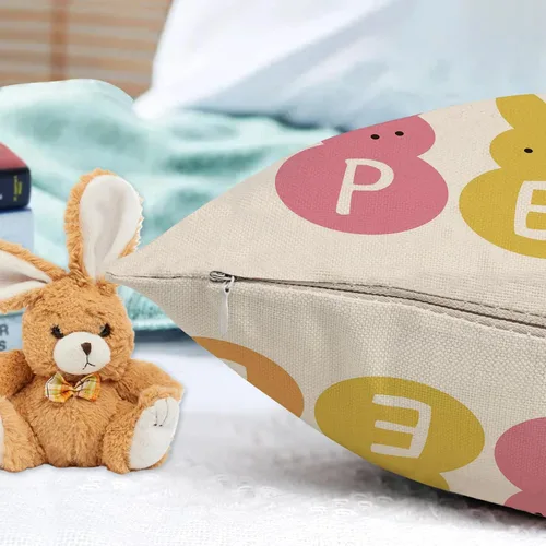 Miniatura 3 de GOOESING Fundas de almohada de Pascua de 12 x 20 pulgadas, funda de cojín de lino para sofá, decoración del hogar
