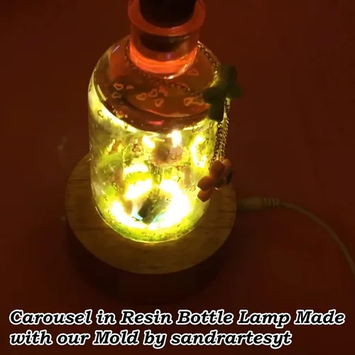 Miniatura 5 de Moldes de silicona de fundición de resina epoxi con lámpara USB y juego de 5 corchos