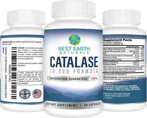 Miniatura 2 de Best Earth Naturals Catalase Formula Starter Set con 60 Cápsulas de Catalase 10,000 Champú 8 onzas y acondicionador 8 onzas