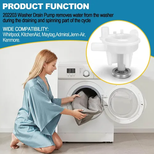 Miniatura 2 de Lucky Seven 202203 Bomba de drenaje para lavadora Maytag, sustituye a 202203, 202540, 6-2022030, WP6-2022030