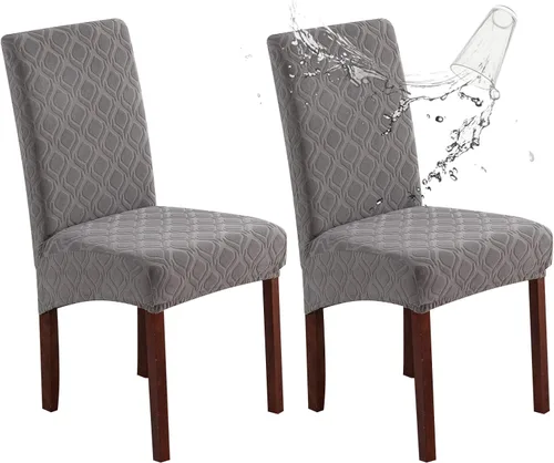 Miniatura 53 de Genina Fundas impermeables para sillas de comedor, fundas elásticas de jacquard para sillas de comedor, extraíbles y lavables, protector de silla