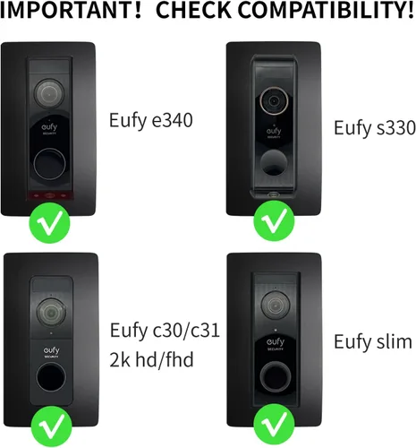 Miniatura 6 de Placa frontal de acero inoxidable, accesorios para UE - timbre de video - Fy/Video Doorbell, E340, 2K HD, S330, C30, C31, delgado, soporte, placa